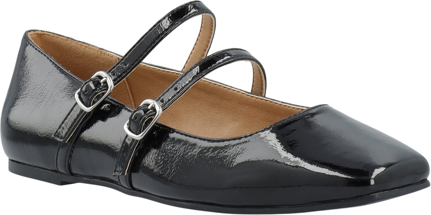 Biarose Karré Double Mary Jane Flat Faux Leather